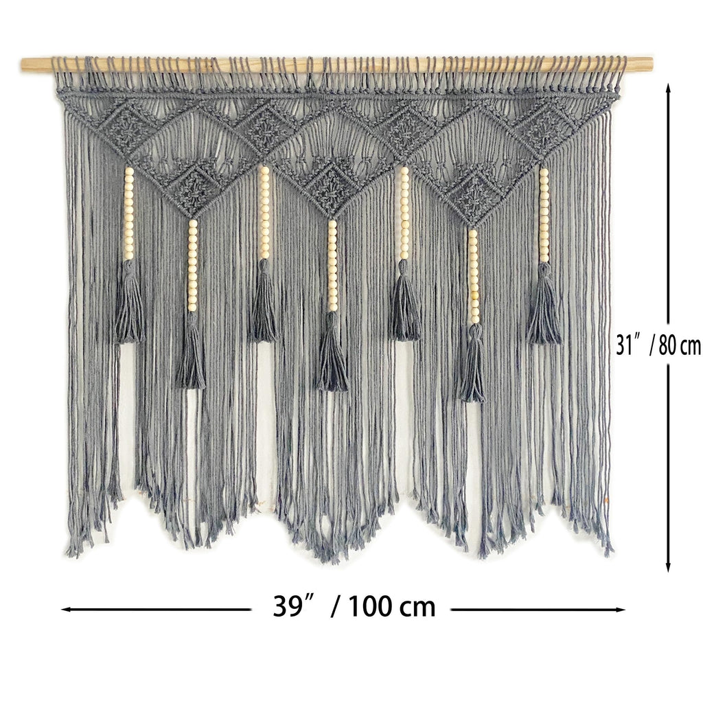 Large Macrame Wall Hanging Macrame Headboard Window Curtains Boho Wall Decor Wall Art tapestry Tassel Woven Backdrop