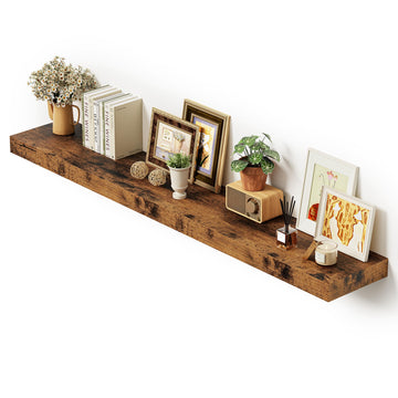 Deep Floating Shelves 55x10" Set of 1, Rustic Brown