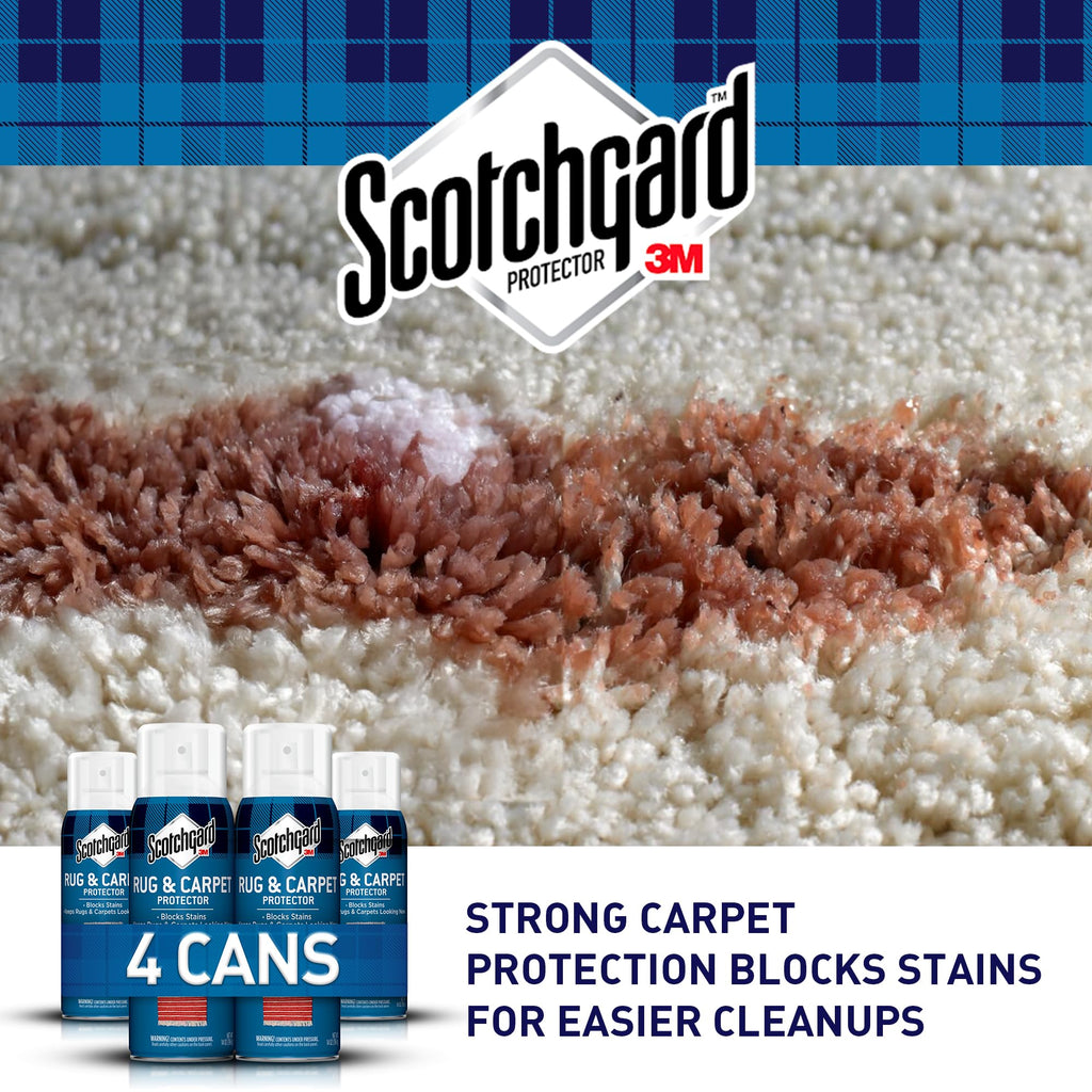 Rug & Carpet Protector Spray, 14 oz (Pack of 4) - Blocks Stains & Resists Soiling, Fabric Stain Protector for Carpets