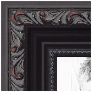 5x7 inch Black with Beads Wood Picture Frame - 5x7