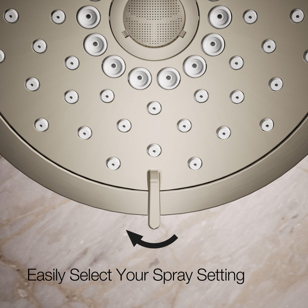 22169-BN Forté Three-Function Showerhead, 2.5 GPM, Full Coverage, Pulsating Massage, Silk Spray, Corrosion