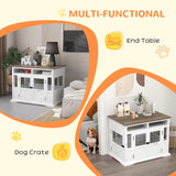 Dog Crate Furniture Side End Table with Storage