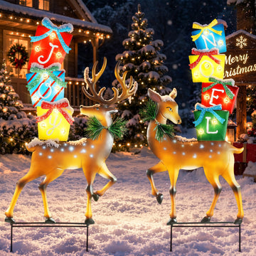 2 PCS Christmas Outdoor Decoration with Warm Light