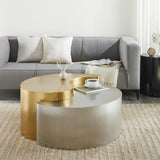 Modern Contemporary Luxury Ying-Yang, Entryway, Home & Office, Gold & Silver Dual Tone Coffee Table (Coffee Table