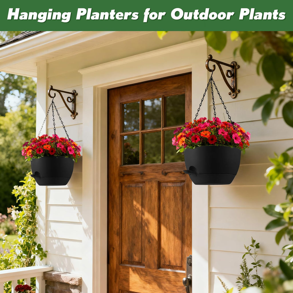 13-inch Oversized Hanging Planter Set of Two, Planters for Indoor and Outdoor Plants.Place Plant pots Across Diverse