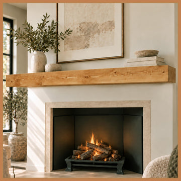 Rustic Fireplace Mantle Shelf 84 Inches - Handcrafted Wood Wall Shelf Decor - Farmhouse Mantel 84 X 8 X 5 - Rustic