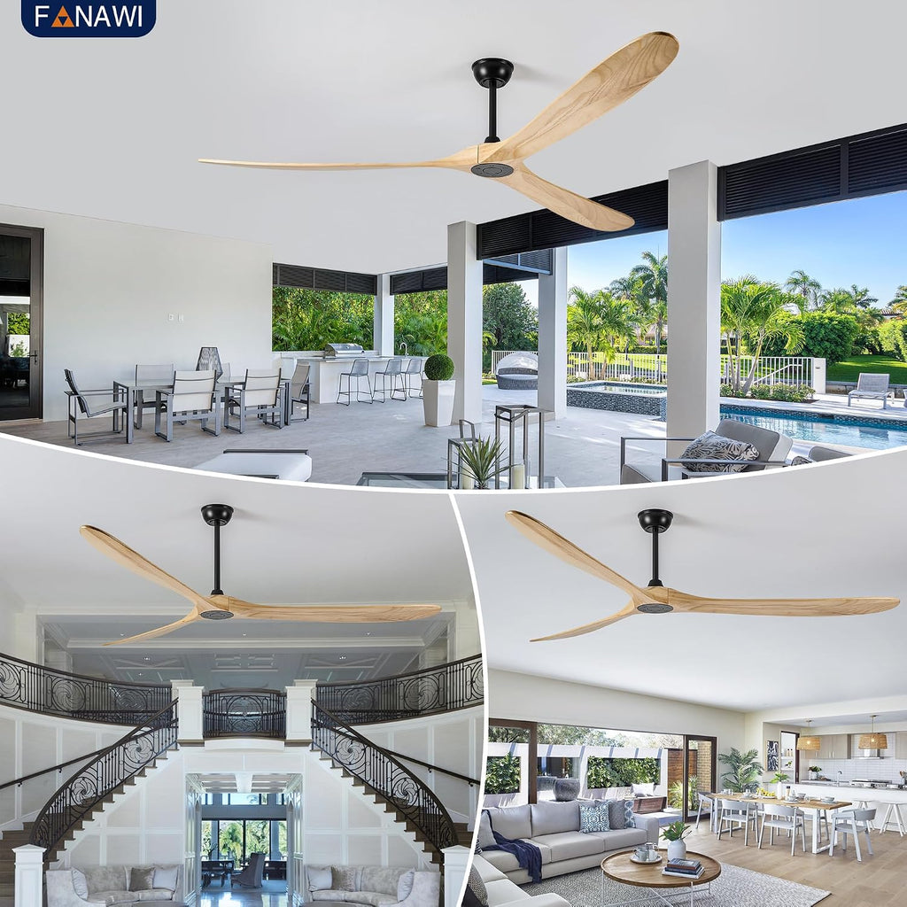 Inspired Maverick Style 84" wood ceiling fan, Matte Black