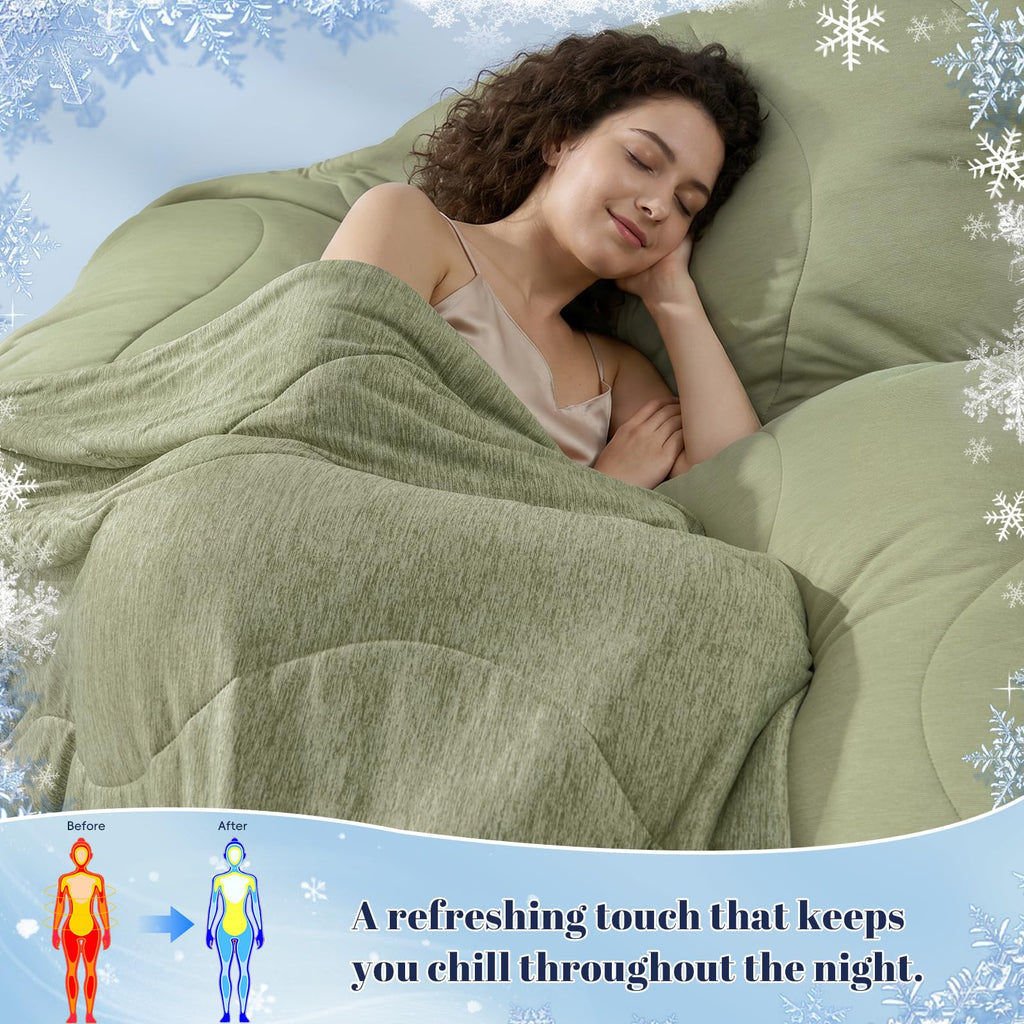 Cooling Comforter, Rayon from Bamboo Soft Breathable Quilted Blanket