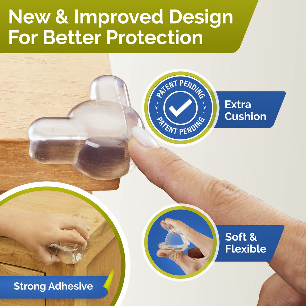 Corner Protectors for Baby (16 Pack) - Patented - New & Improved Edge Protector for Baby - Transparent Corner
