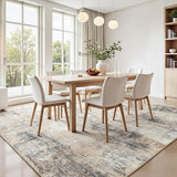 8x10 Washable Abstract Area Rug, Gold Pattern Non-Slip Carpet for Living Room Bedroom