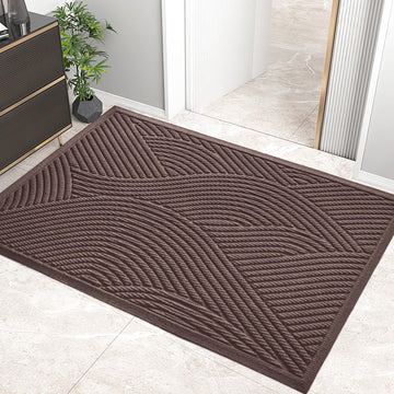 Sturdy Front Door Mat, Absorbent Muddy Dirt Resist Welcome Door Mats Outdoor Indoor, Stain and Fade Resistant