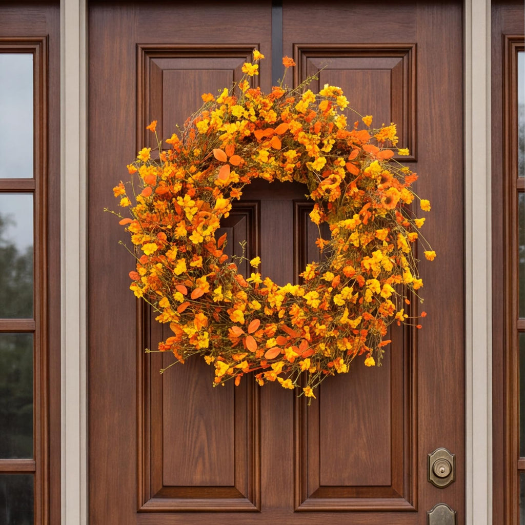 22 Inch Fall Wreaths for Front Door Boho Fall Wreath Autumn Wreath