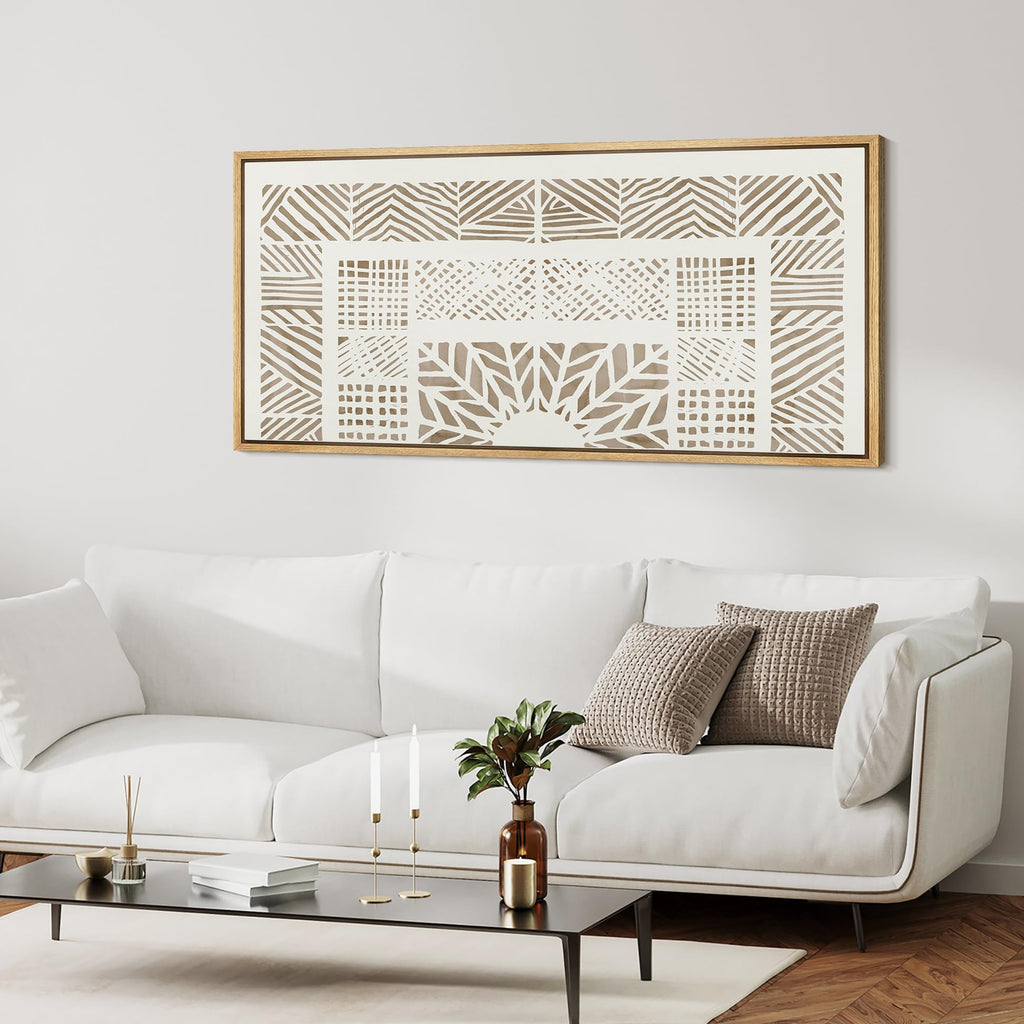 Extra Large Framed Canvas Print Wall Art Modern Abstract Geometric Antique Retro Fine Art Illustrations Decorative