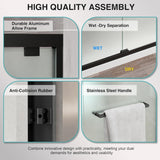 Frosted Glass Shower Door, 55-60" W x 76" H Semi-Frameless Double Sliding Shower Door