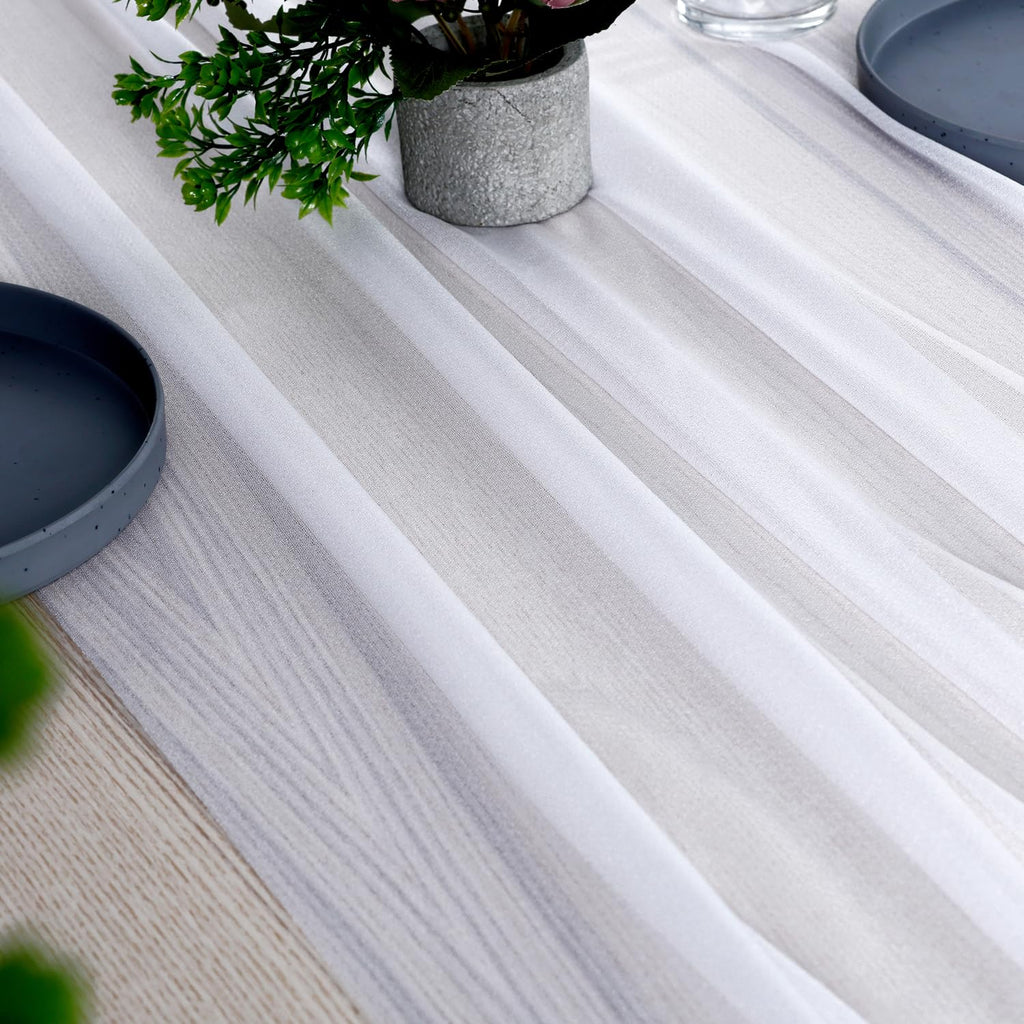 Pack of 15 Yard Chiffon Drapery Fabric, 60" Wide, Multiuse - White