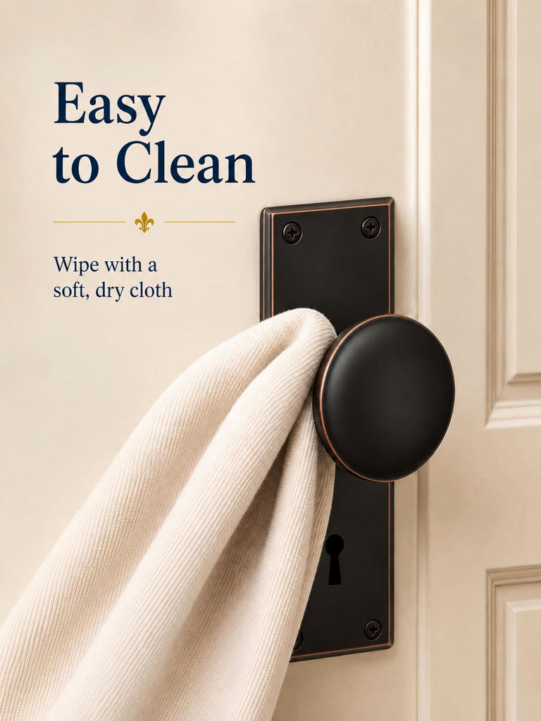 Oil Rubbed Bronze Vintage Mortise Lock Set with Round Door Knobs