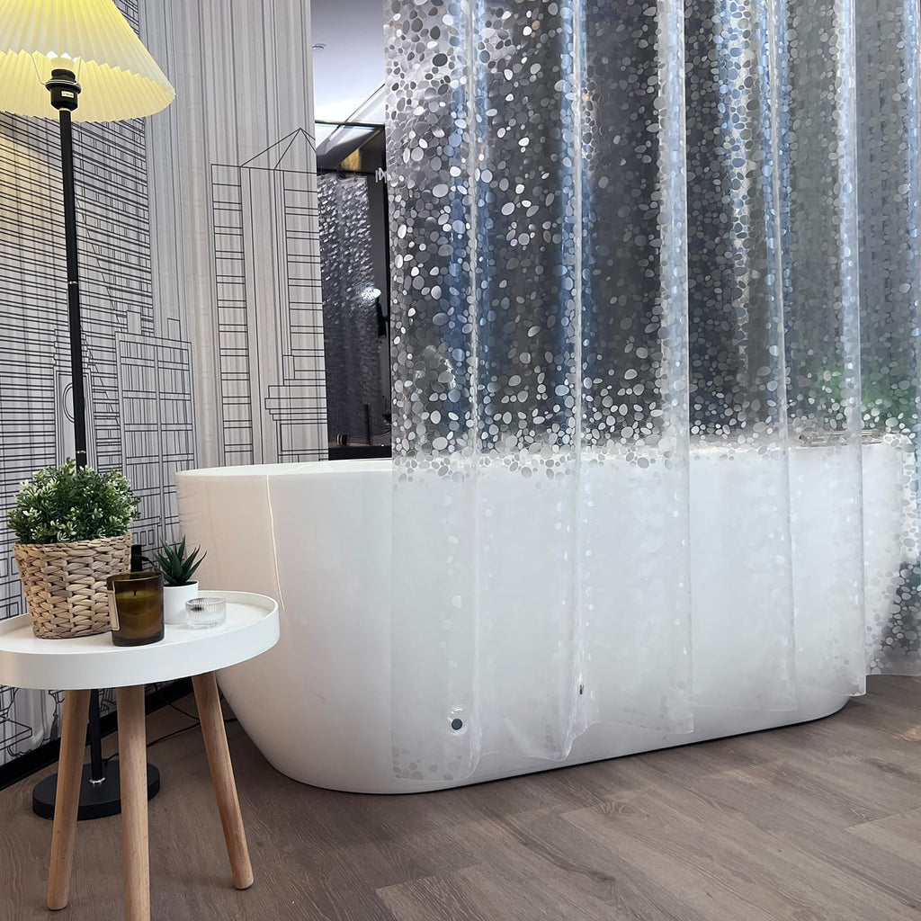 Extra Long Shower Curtain Liner 84 Inches Long, Weighted Bathroom Shower Curtain 72x84 Inch Liner with 5 Magnets