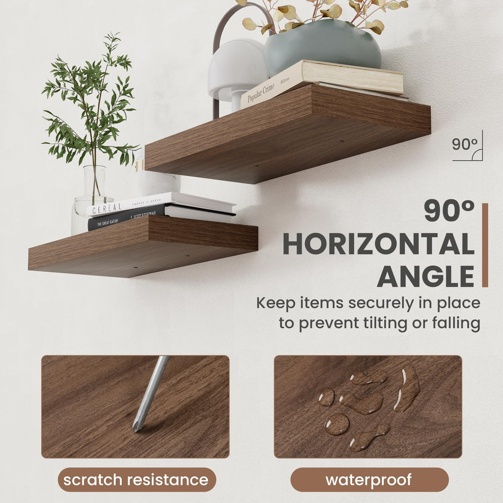 48 Inch Floating Shelves, 8 Inch Deep Floating Shelves for Wall, Hanging Shelf with Invisible Brackets, Deep Shelves