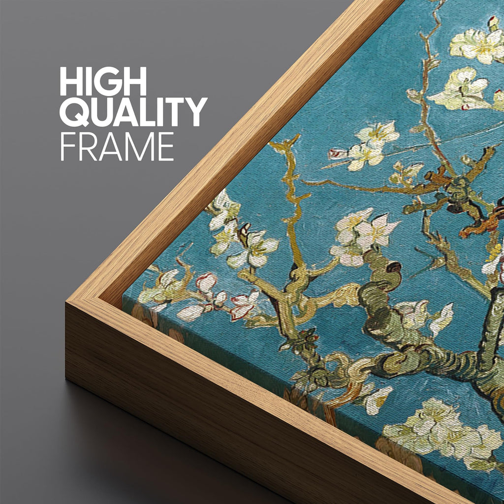 Extra Large Framed Canvas Print Wall Art Almond Blossom -Vincent Van Gogh Illustrations Antique Retro Illustrations