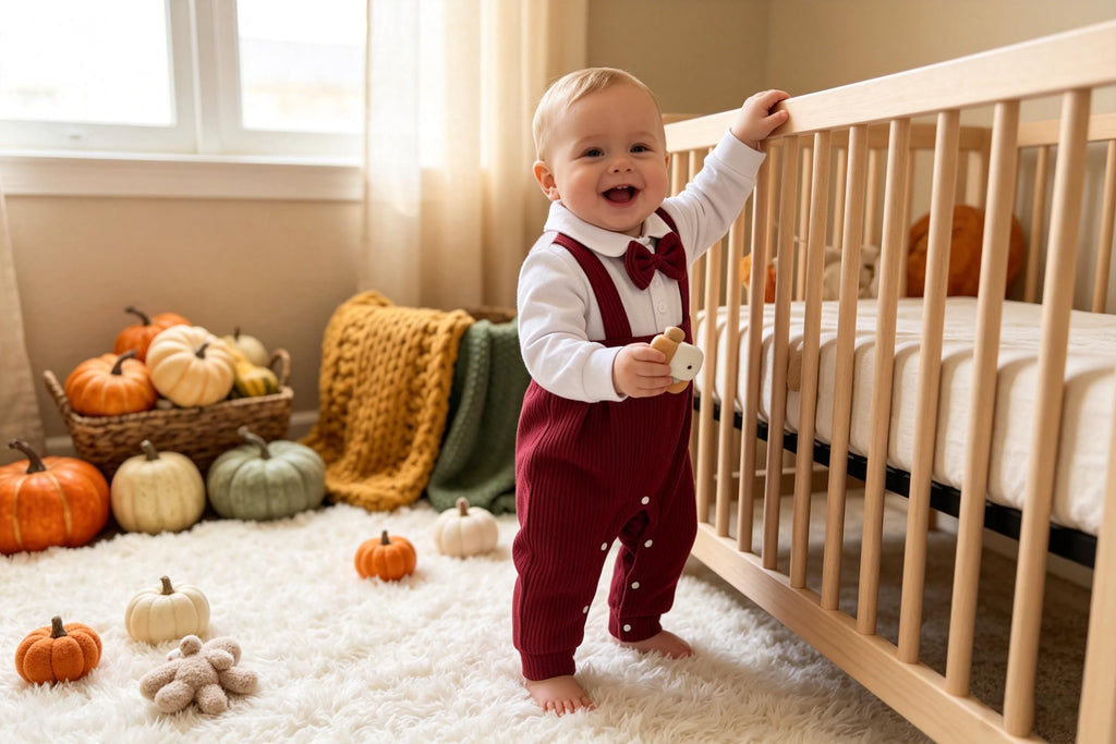 Baby Boy Clothes Infant Gentleman Outfit Bow Tie Romper (Red, )