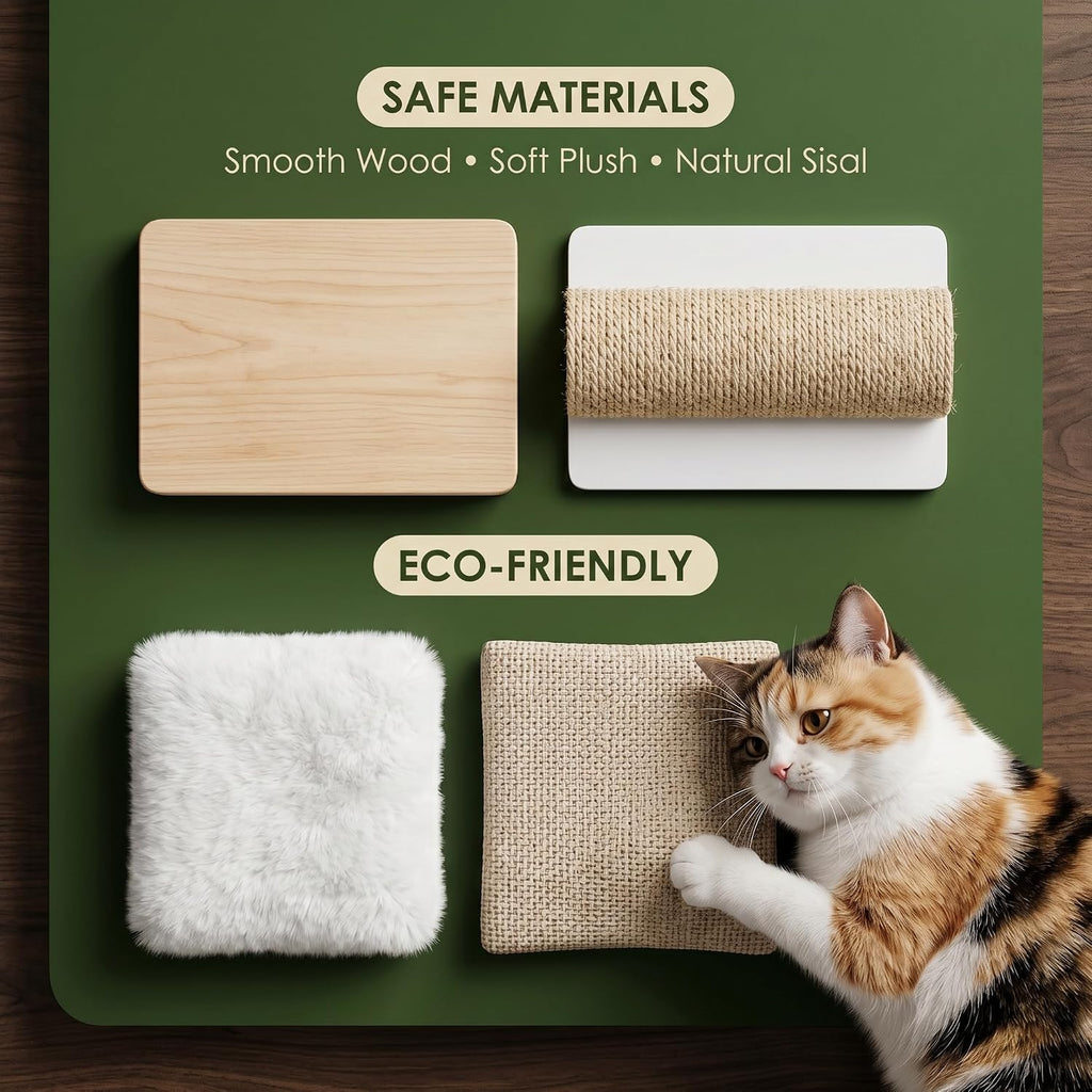 6in1 Cat Wall Shelves for Large Cats, Wall Mounted Climbing Furniture