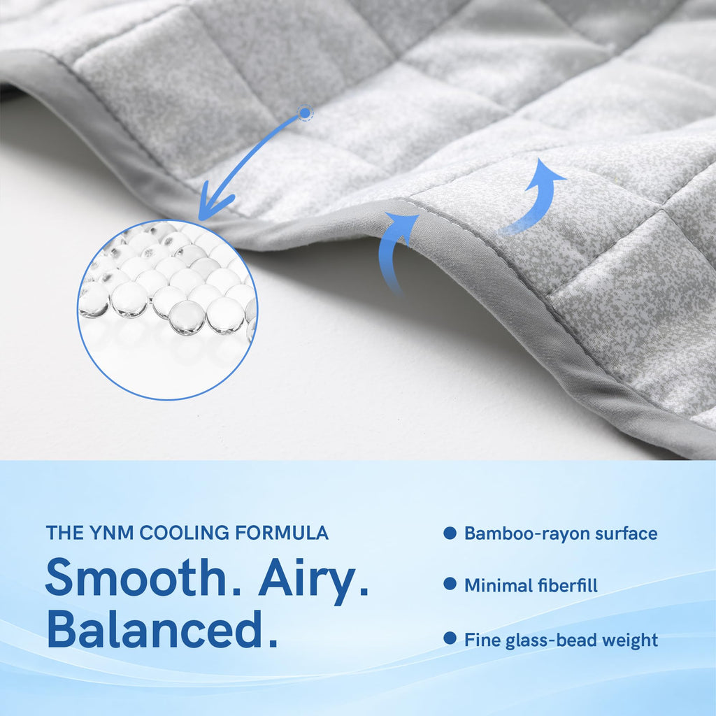 Cooling Weighted Blanket - Oeko-Tex Certified Material (Gradient Dark Grey, 60"x80" 20lbs), Suit for One