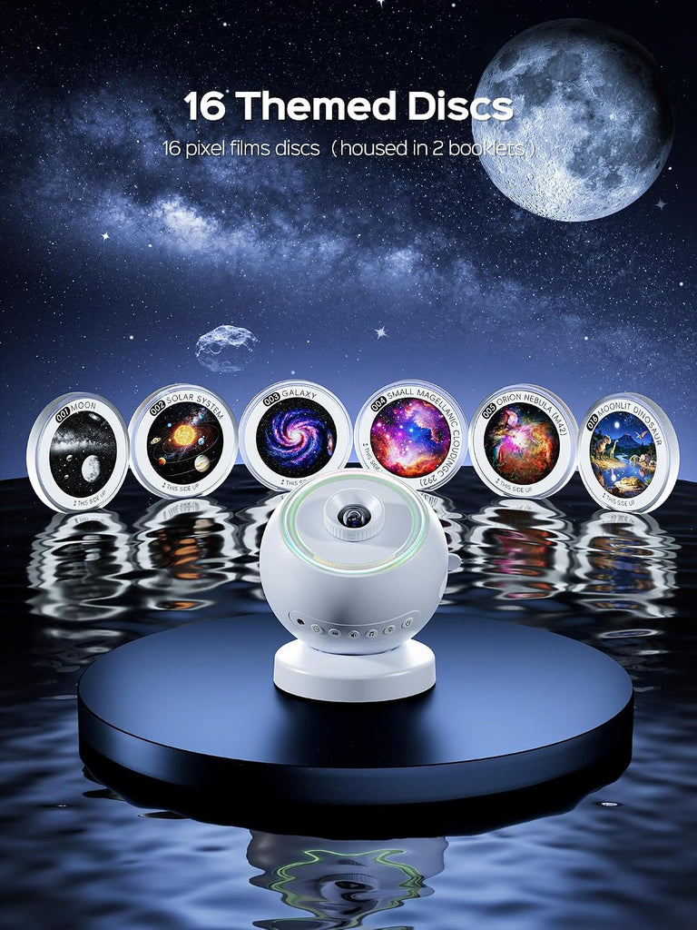 Star Galaxy Projector Night Light,29 Soothing Sounds Machine,16 HD Disc Planetarium Ocean Room Ceiling Projector Led