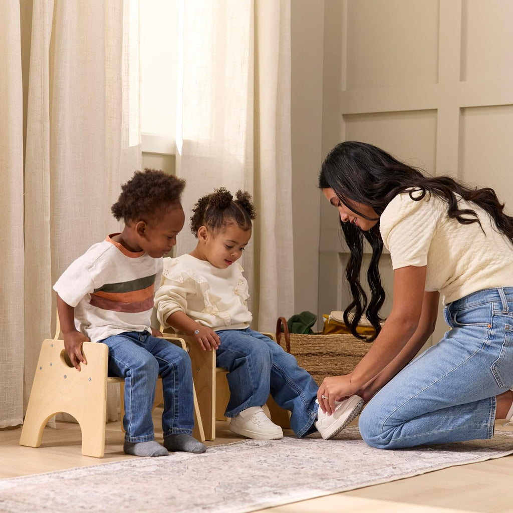 Toddler Chairs, 8in Seat Height, Pack, Natural