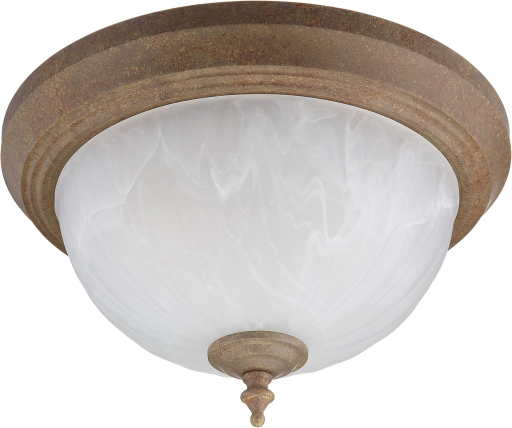 1-Light Cobblestone Flush Ceiling Fixture, 11-1/8" Diameter x 6-3/4" Height