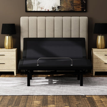 Split King e7 Lumbar Adjustable Bed Frame with Power Pillow Tilt, Zero Clearance for Storage Bases, Massage - Set of 2