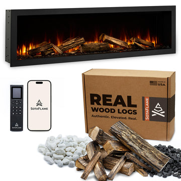 Nordeast 64" Linear Electric Fireplace Insert - Oak