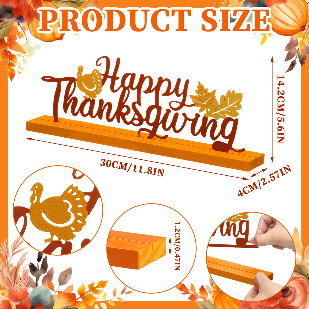Happy Thanksgiving Decorations, Fall Metal Table Sign