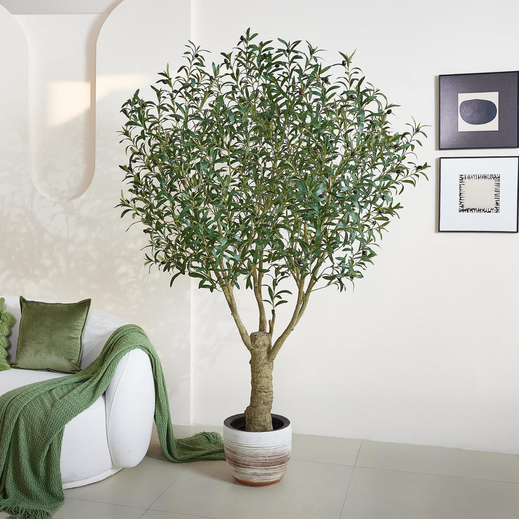 7FT UV-Resistant Artificial Olive Tree with Thick Trunk