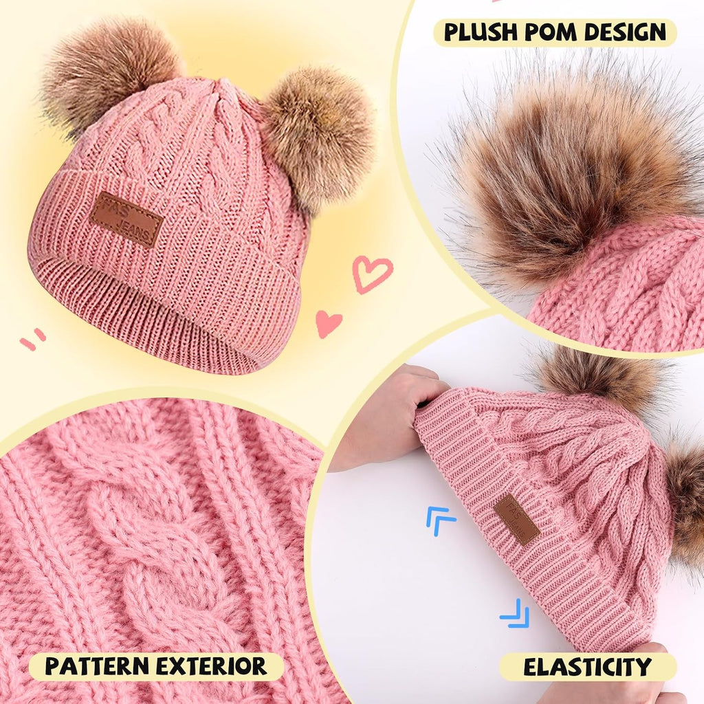 Baby Winter Hat Scarf Glove Beanie Set Fleece Lined Set