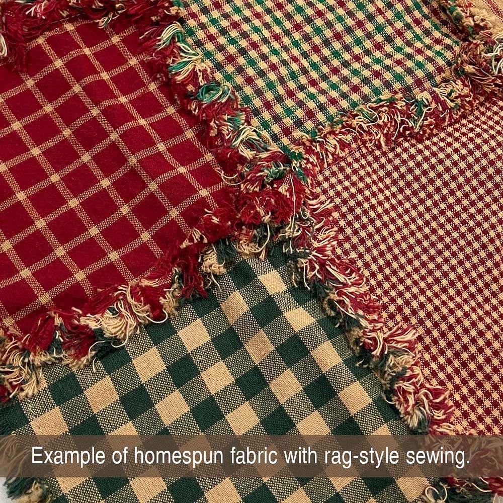Primitive Red 7 Homespun Cotton Plaid Fabric by - Sold by The Yard