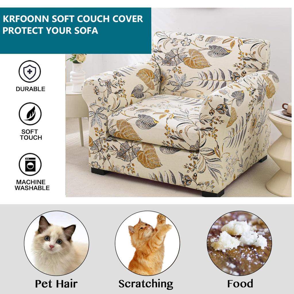 2 Piece Chair Covers Armchair Sofa Couch Slipcover, Small, Color32