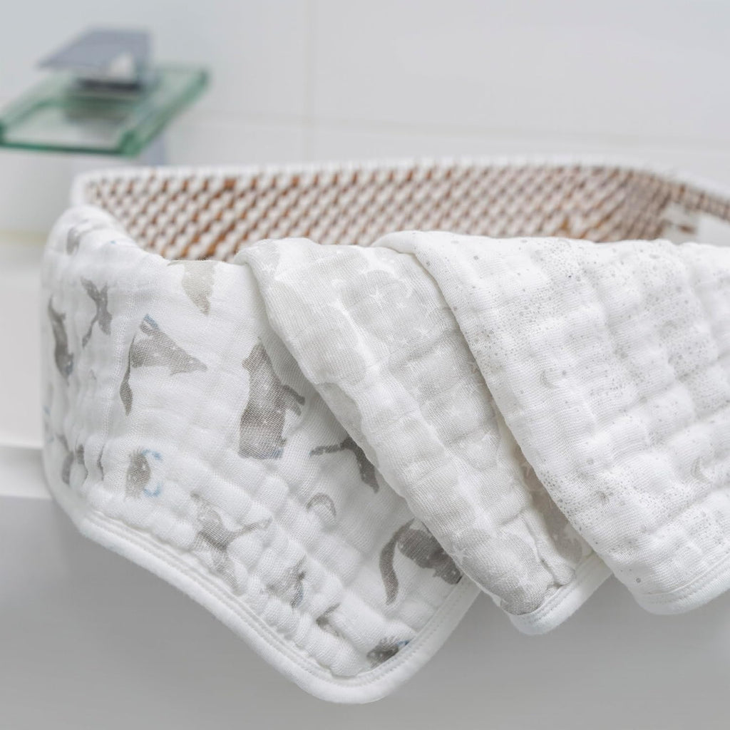 Organic Oversized Washcloth Pack, Super Soft 100% Organic Cotton Muslin, Gentle on Skin, 3 Absorbent 12x12 Layers