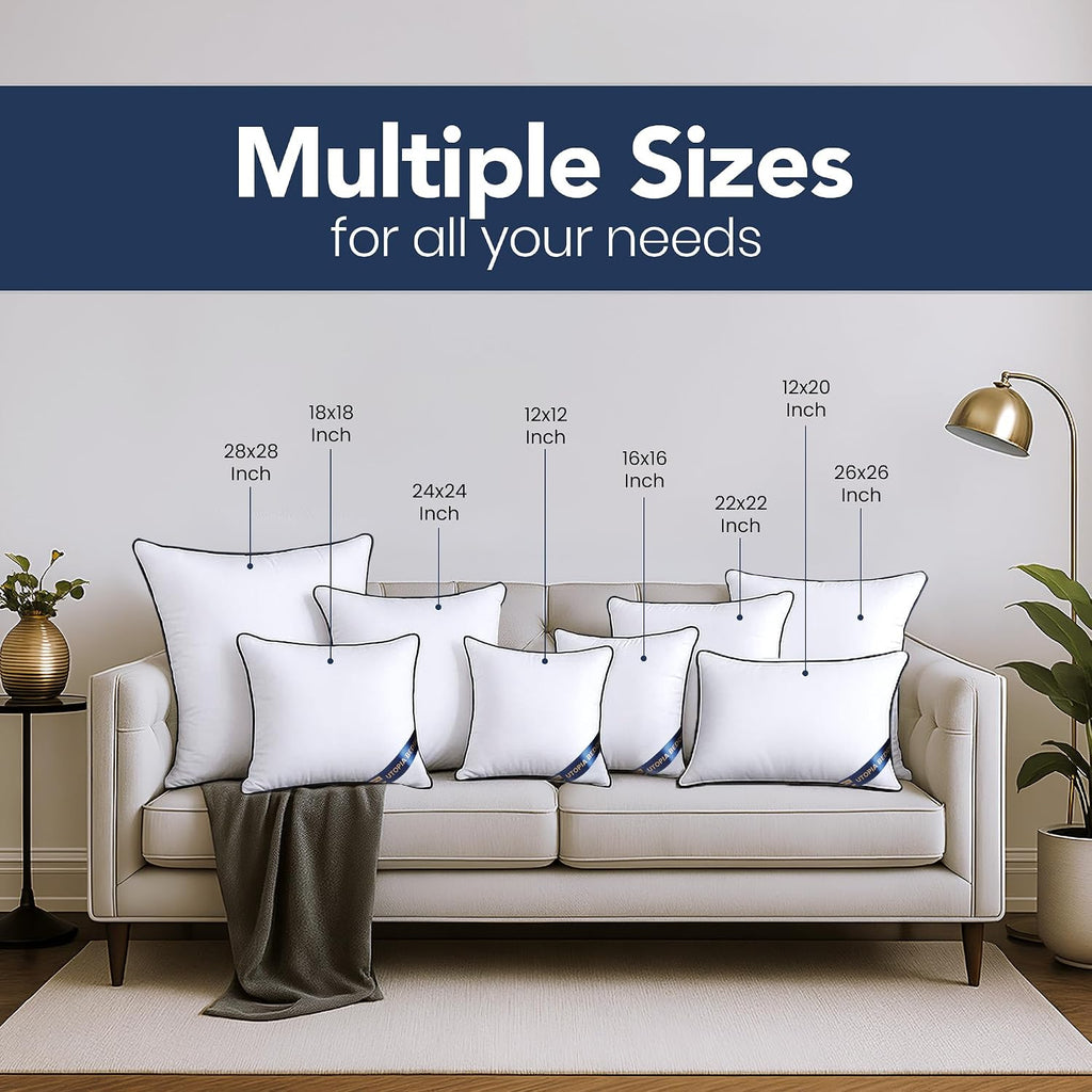 22x22 Throw Pillow Inserts, Decorative Pillows - Set of 4