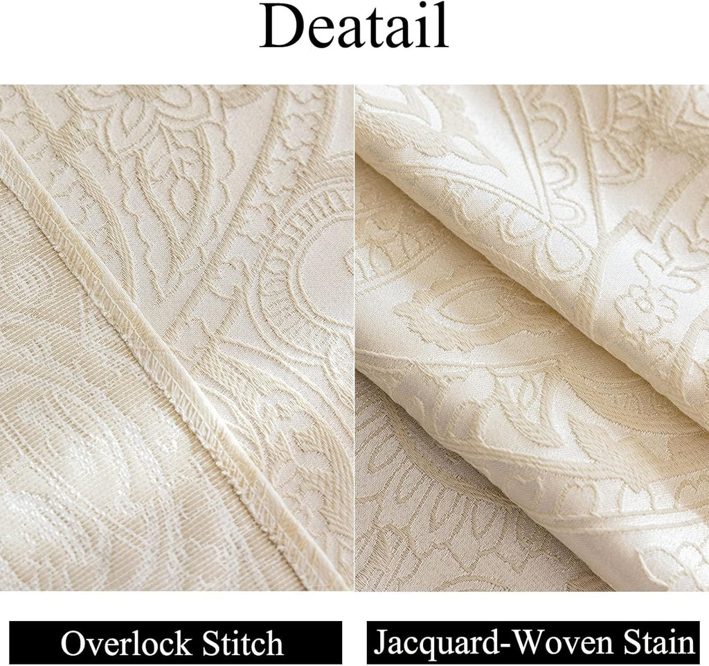 Elegant Damask Tablecloths, 57x70 Inch Vintage Floral Jacquard Table Cloth, Waterproof/Wrinkle Resis