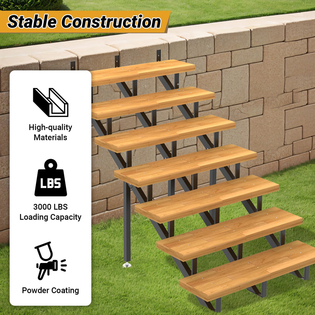 7-Step Stair Step Riser with Reinforcing Support Legs, 3 Packs
