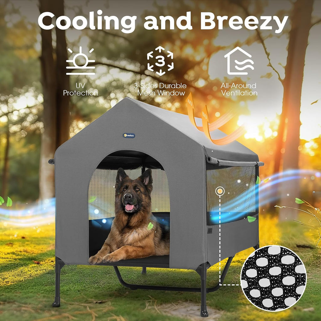 47" Dog House, 2-in-1 X-Large Dog House Outdoor Indoor Weatherproof