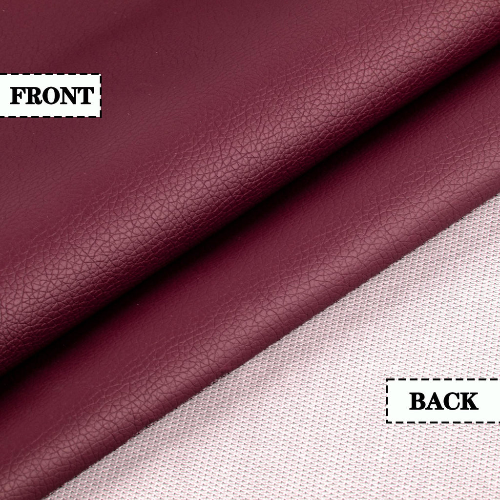 Faux Leather Sheet 54"x36" Durable Fabric for Upholstery, Home Decor, and DIY Sewing Projects (Burgundy, 1 Yard)