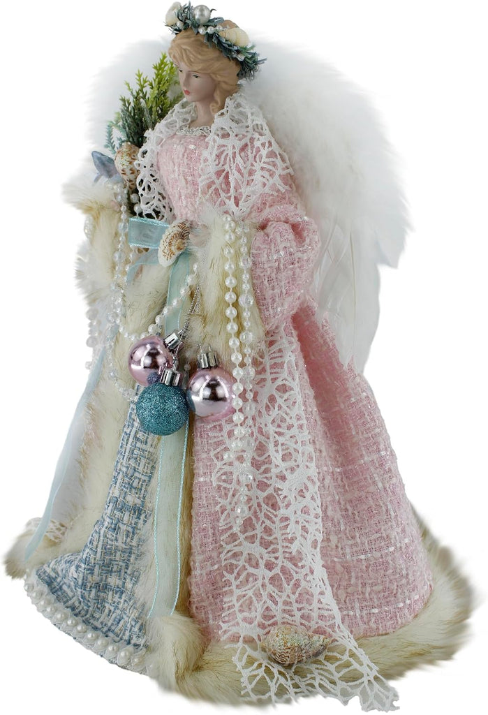 Hill 14" Pink & Blue Cloud Coastal Angel Tree Topper 514410