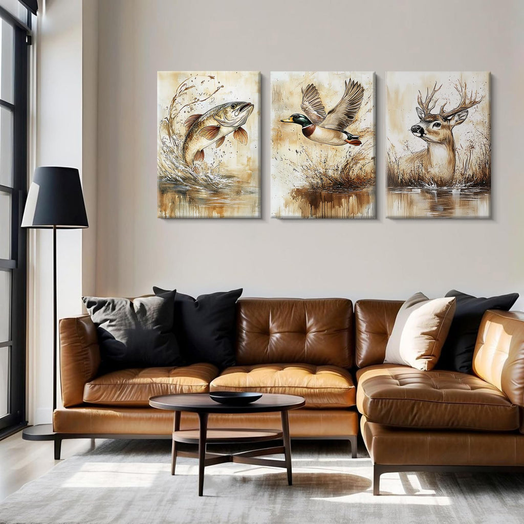 Hunting Nursery Wall Art Decor Wildlife Boys Room Pictures Fishing Poster