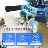 Black Ceiling Fans with Lights - 52In Flush Mount Ceiling Fan Light with Remote, 3CCT Dimmable and 6 Wind Speeds, Modern Low Profile Fan Light for Indoor Bedroom, Covered Outdoor A101-B0DTD3YZKT