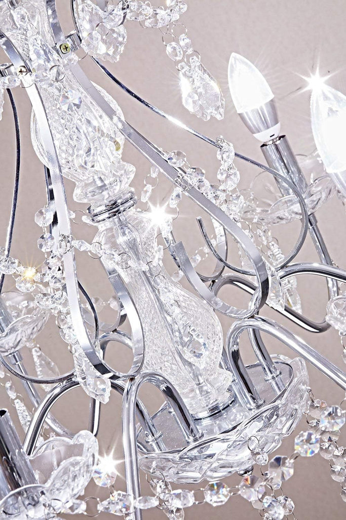 6 Light Crystal Chandelier Light Fixture Modern Chandelier Crystal Lighting, Crystal Pendant Raindrop Chandelier for Dining Room,Bedroom,Living Room,H23 x D24 A100-B075F2SBM8