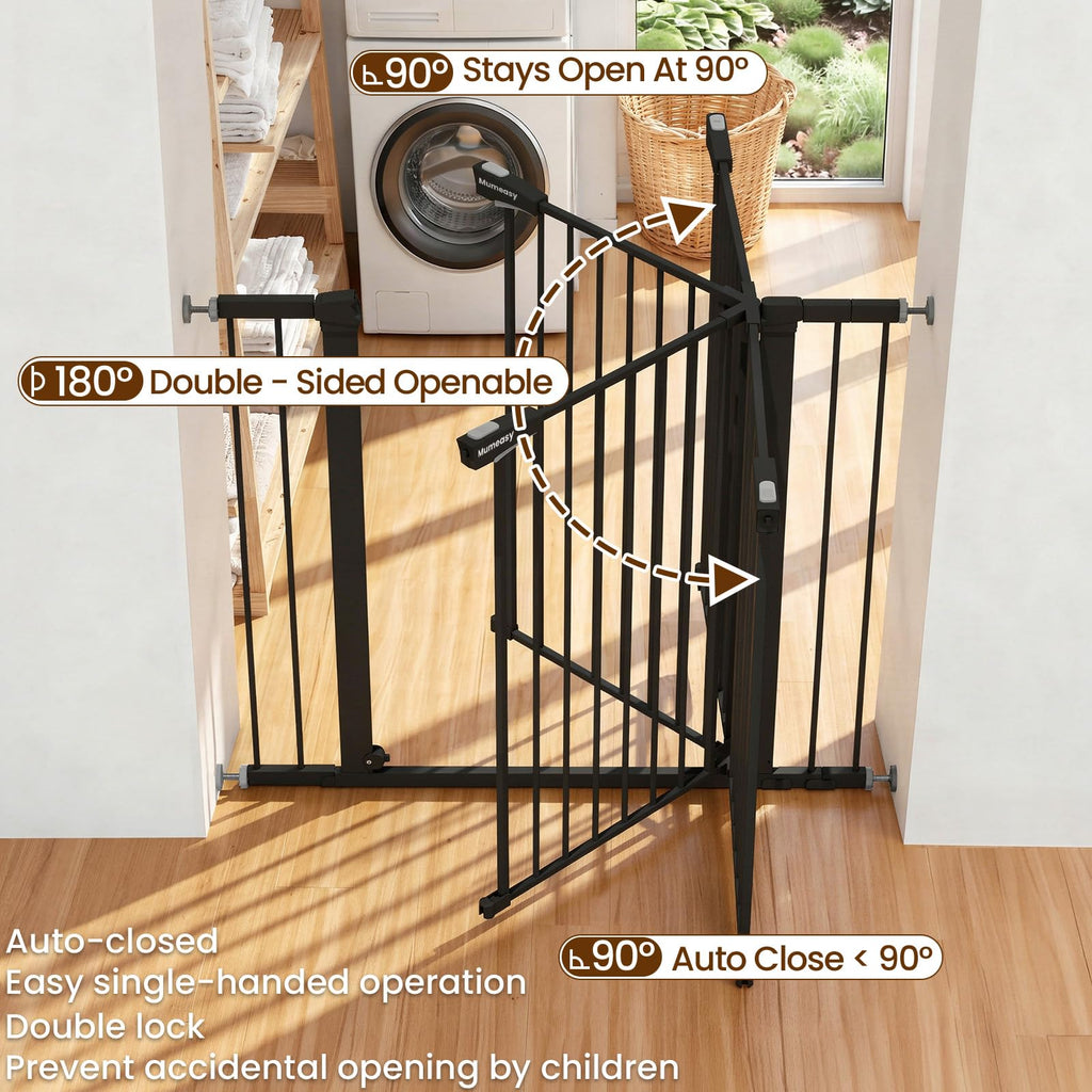 36" Extra Tall Baby Gate for Stairs, 29.7-43" Auto Close Dog Gate
