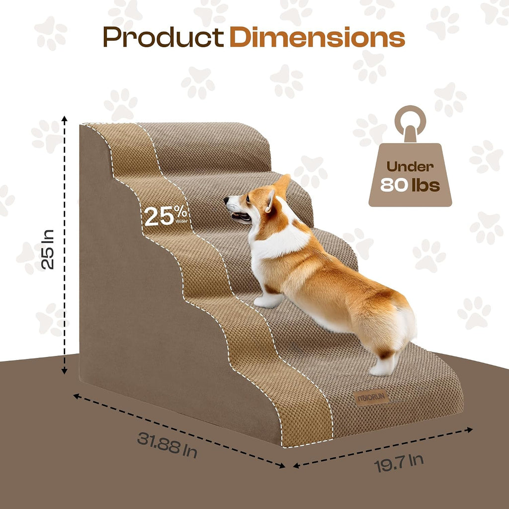 Extra Wide Dog Stairs for Large Dogs, 25" H Pet Steps for High Beds