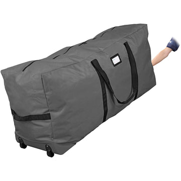 Rolling Christmas Tree Storage Bag, Fits Up to 7.5 Ft. Tall Disassembled Holiday Tree, 22" x 16" x 50", Large Heavy