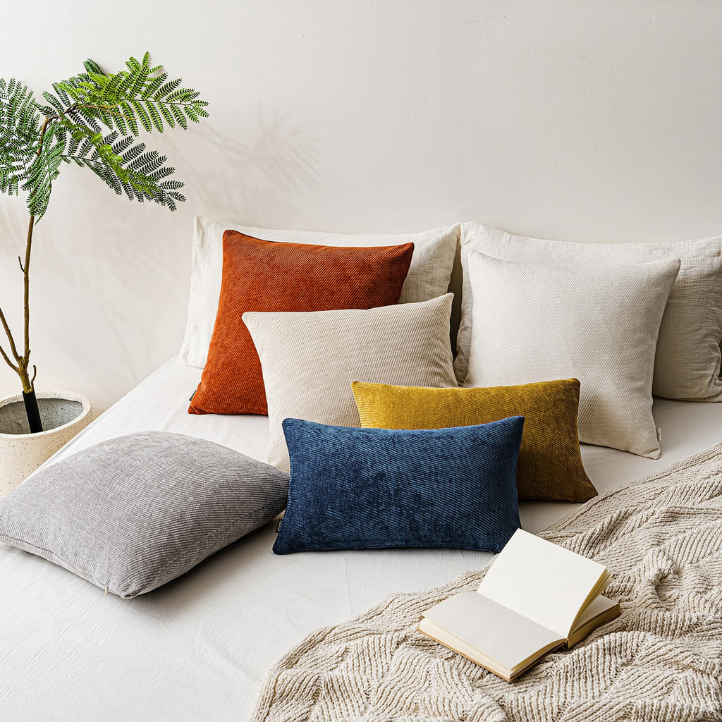 Fall Decorative Throw Pillow Covers Pack of 2, 26x26 Inch Rust